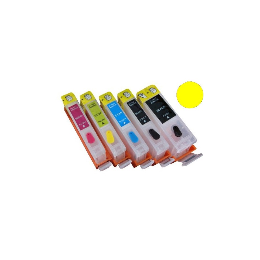 Cartuccia ricaricabile vuota per .Canon CLI-521 giallo con chip autoreset