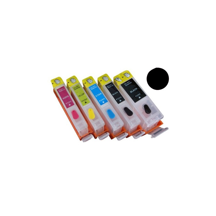 Cartuccia ricaricabile vuota per .Canon CLI-521 nero con chip autoreset