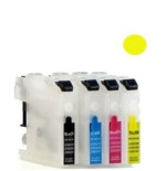 Cartuccia ricaricabile vuota per Brother LC-123 giallo con chip aggiornato