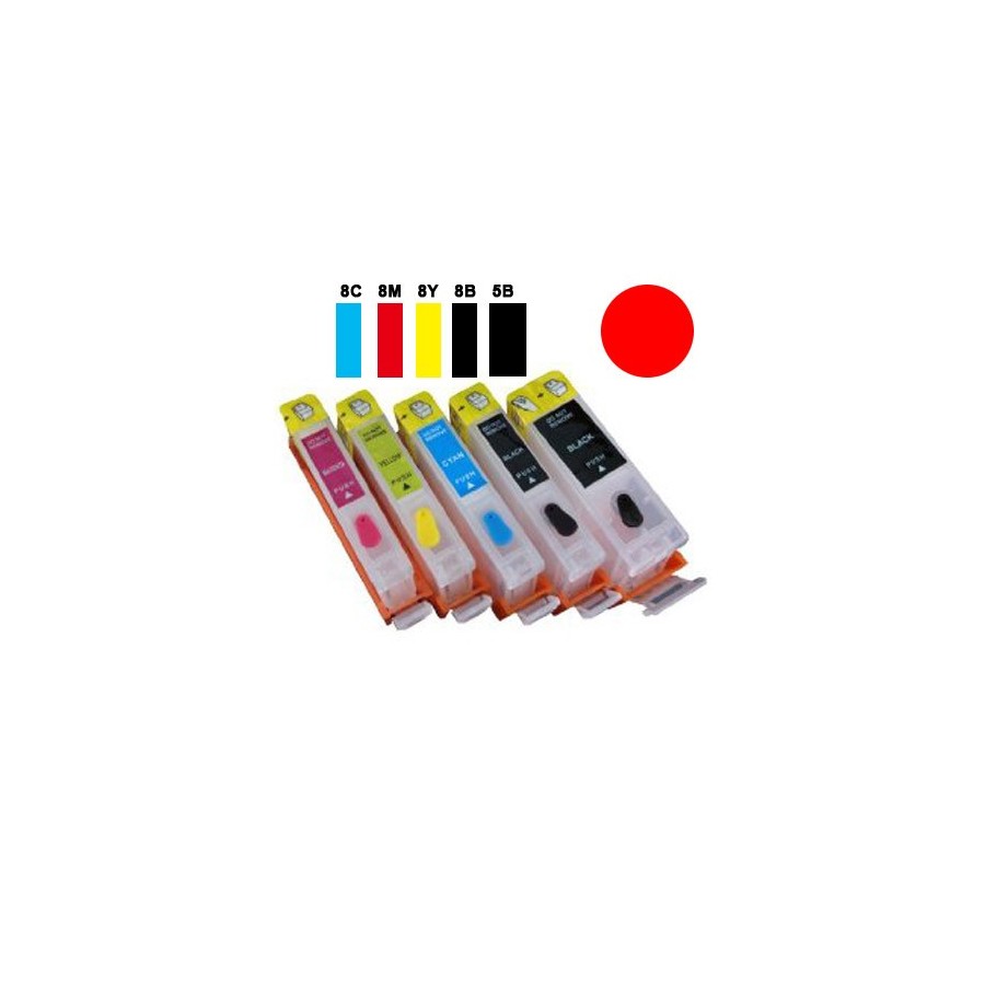 Cartuccia ricaricabile vuota per Canon CLI-8 magenta con chip autoreset