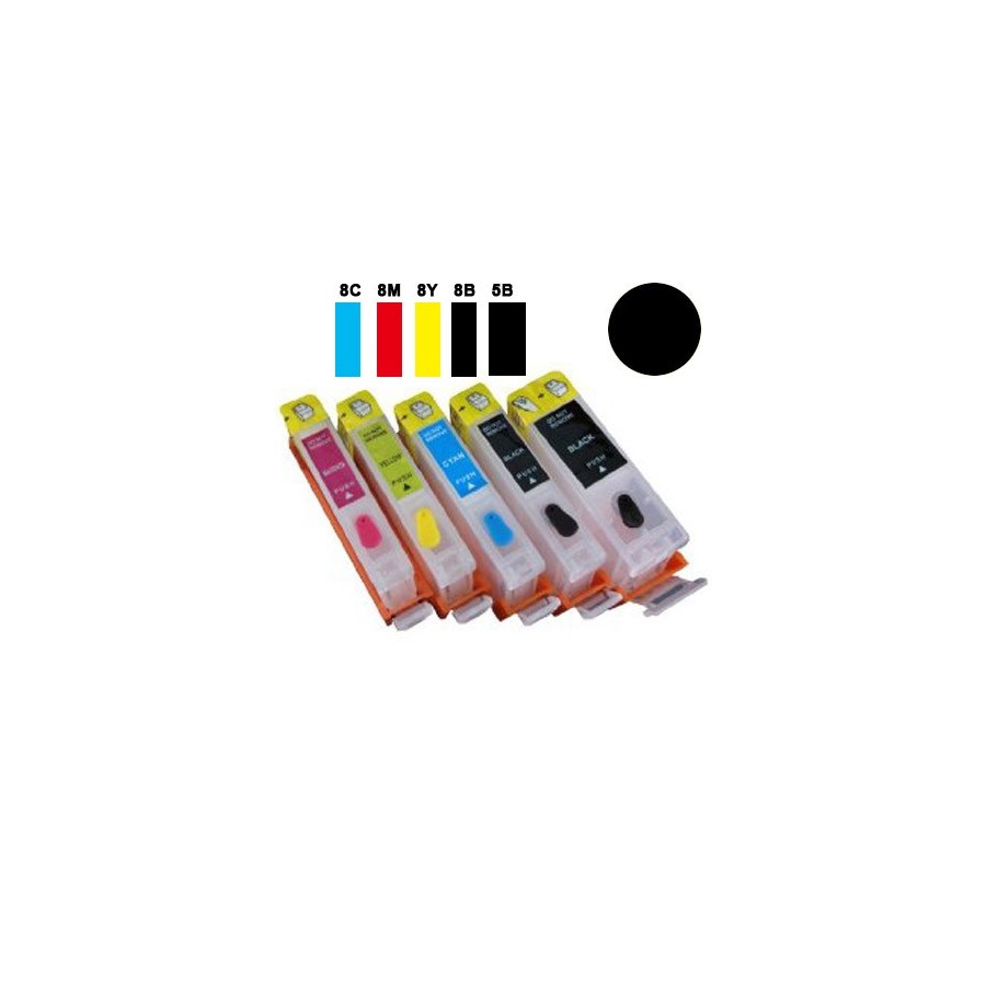 Cartuccia ricaricabile vuota per Canon CLI-8 nero con chip autoreset