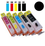 Cartuccia ricaricabile vuota per Canon CLI-8 nero con chip autoreset
