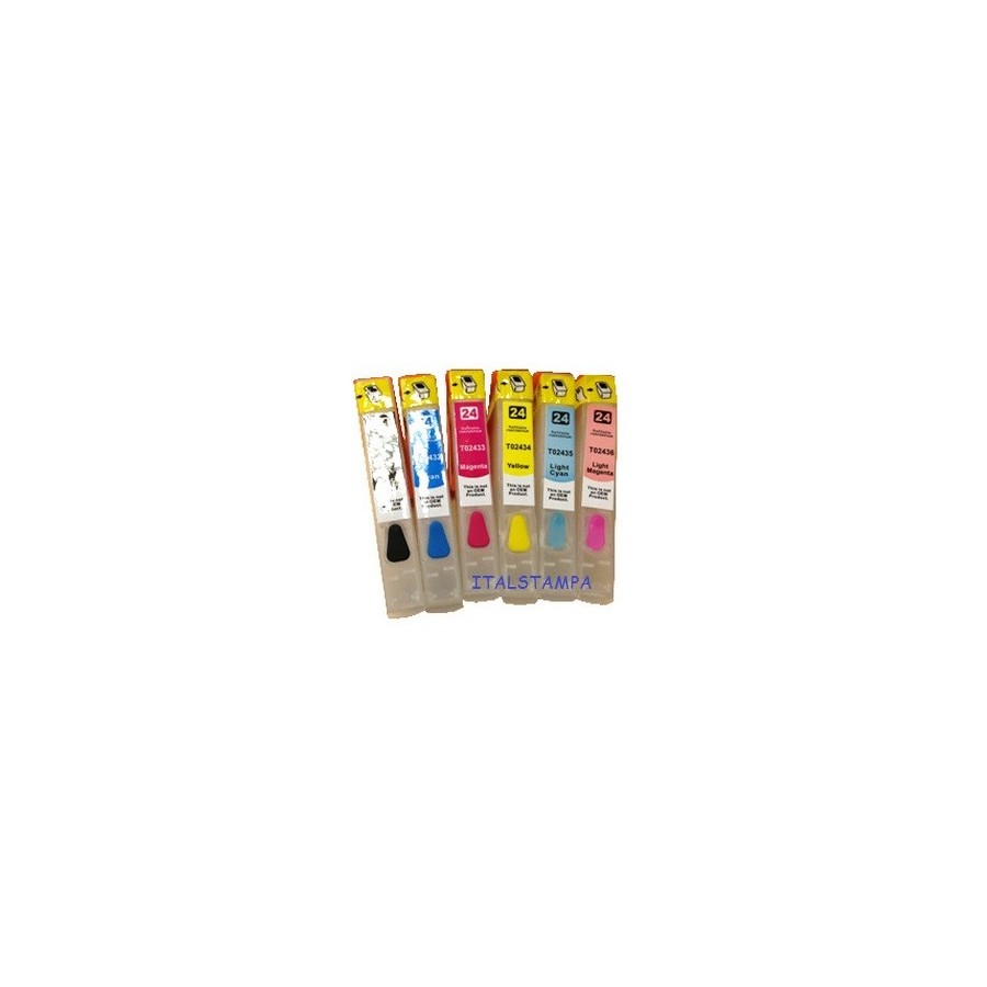 Cartuccia ricaricabile vuota per Epson T2435 ciano chiaro con chip autoreset
