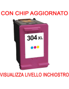 CHIP AGGIORNATO N9K07AE Cartuccia rigenerata per HP 304XL colore alta capacita'