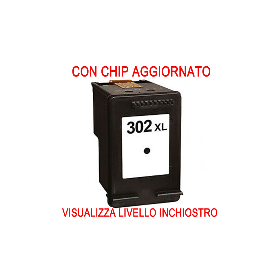 F6U68AE Cartuccia rigenerata per HP 302XL nero visualizza livello inchiostro con CHIP AGGIORNATO
