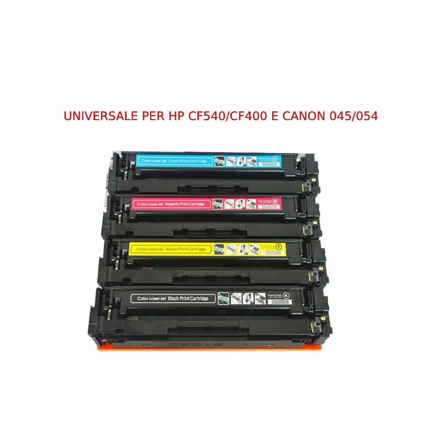 Toner universale per HP CF541A 203A CF401A 201A CANON 054 ciano 1300pag.
