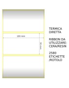 Trasferimento termico Etichette permanente per ZEBRA 100mm*50mm 2580pz utilizzo con Ribbon