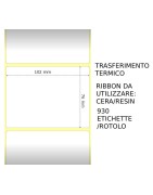 Trasferimento termico Etichette permanente per ZEBRA 102mm*76mm 930pz utilizzo con Ribbon